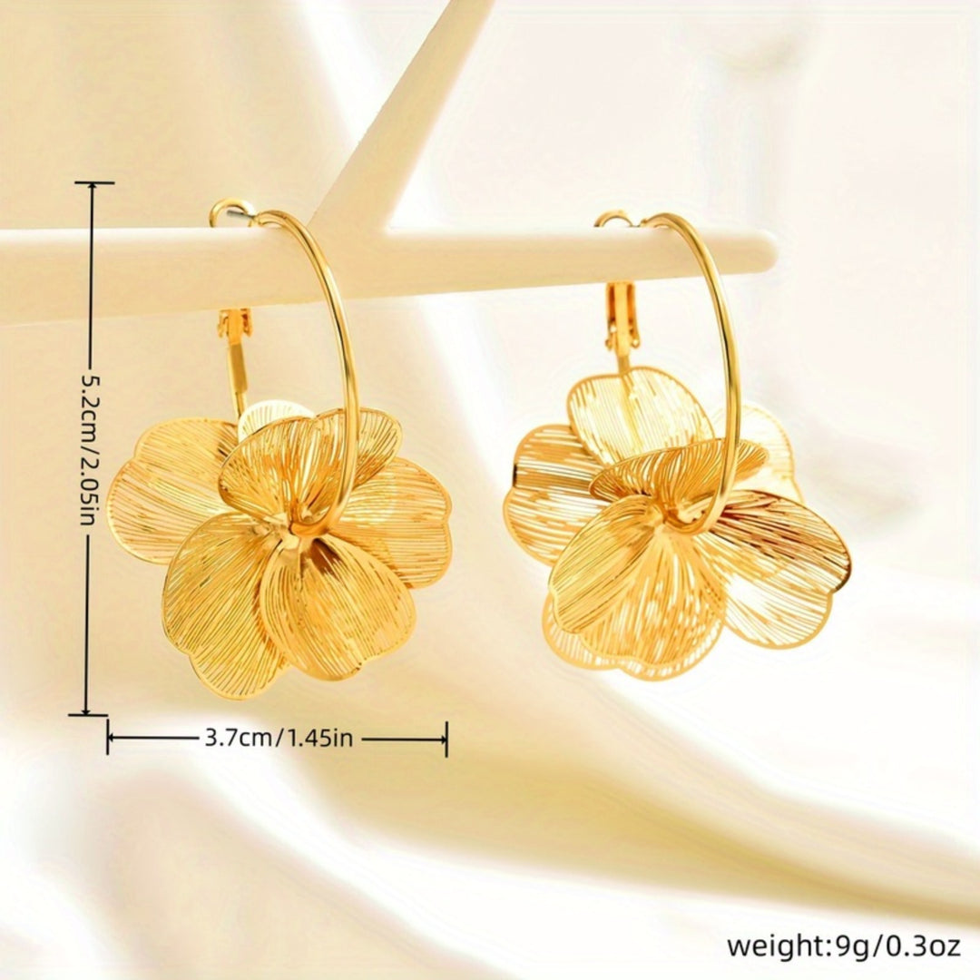 Chic 3D Floral Drop Earrings