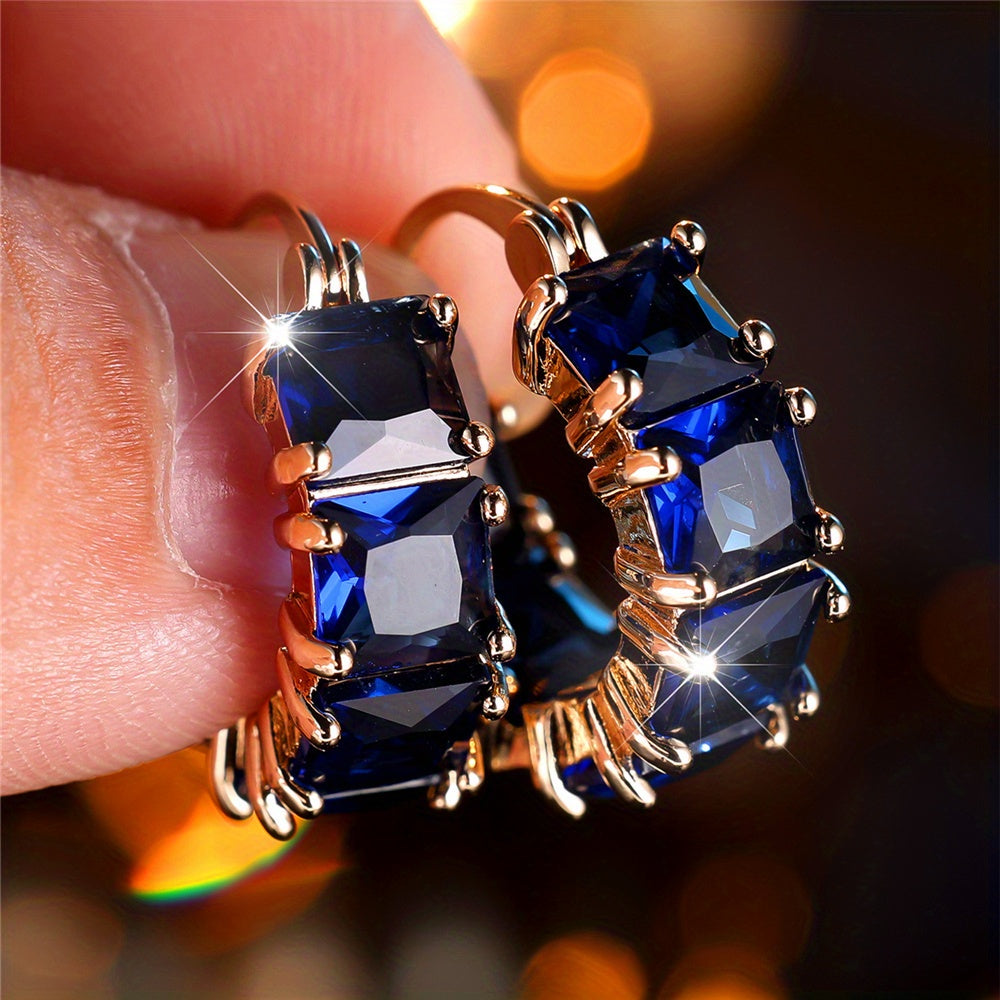 Stylish Zirconia Hoop Earrings