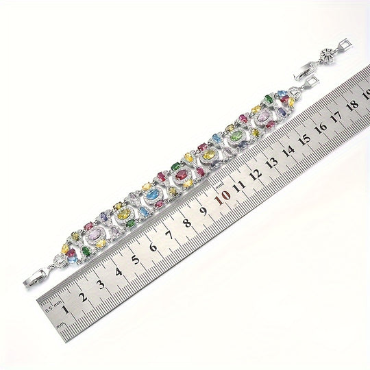 Elegant Colorful Cubic Zirconia Tennis Bracelet