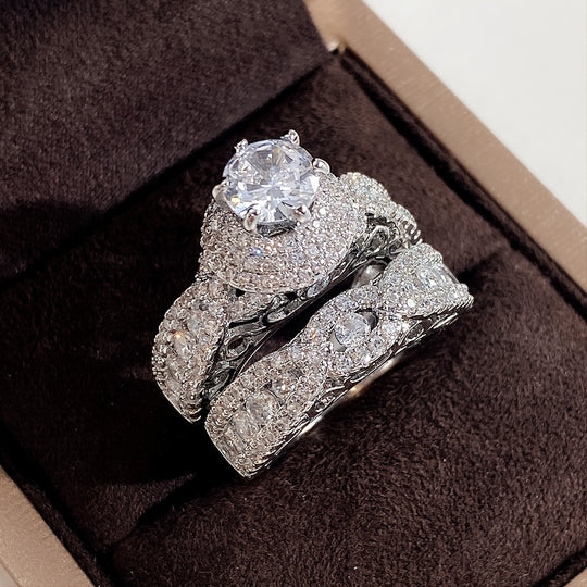 Luxurious Micro Pave Zirconia Ring Set