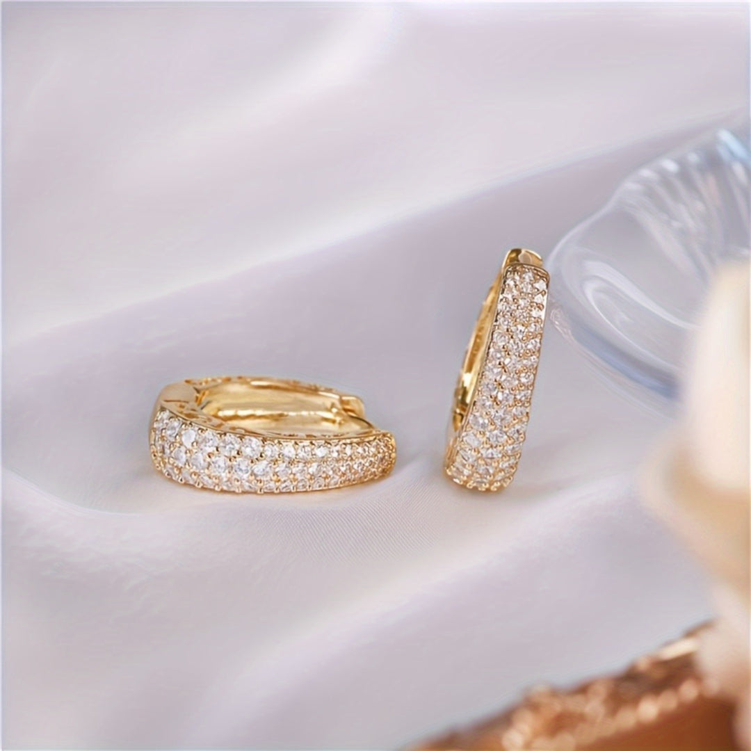 Sparkling Cubic Zirconia Hoop Earrings