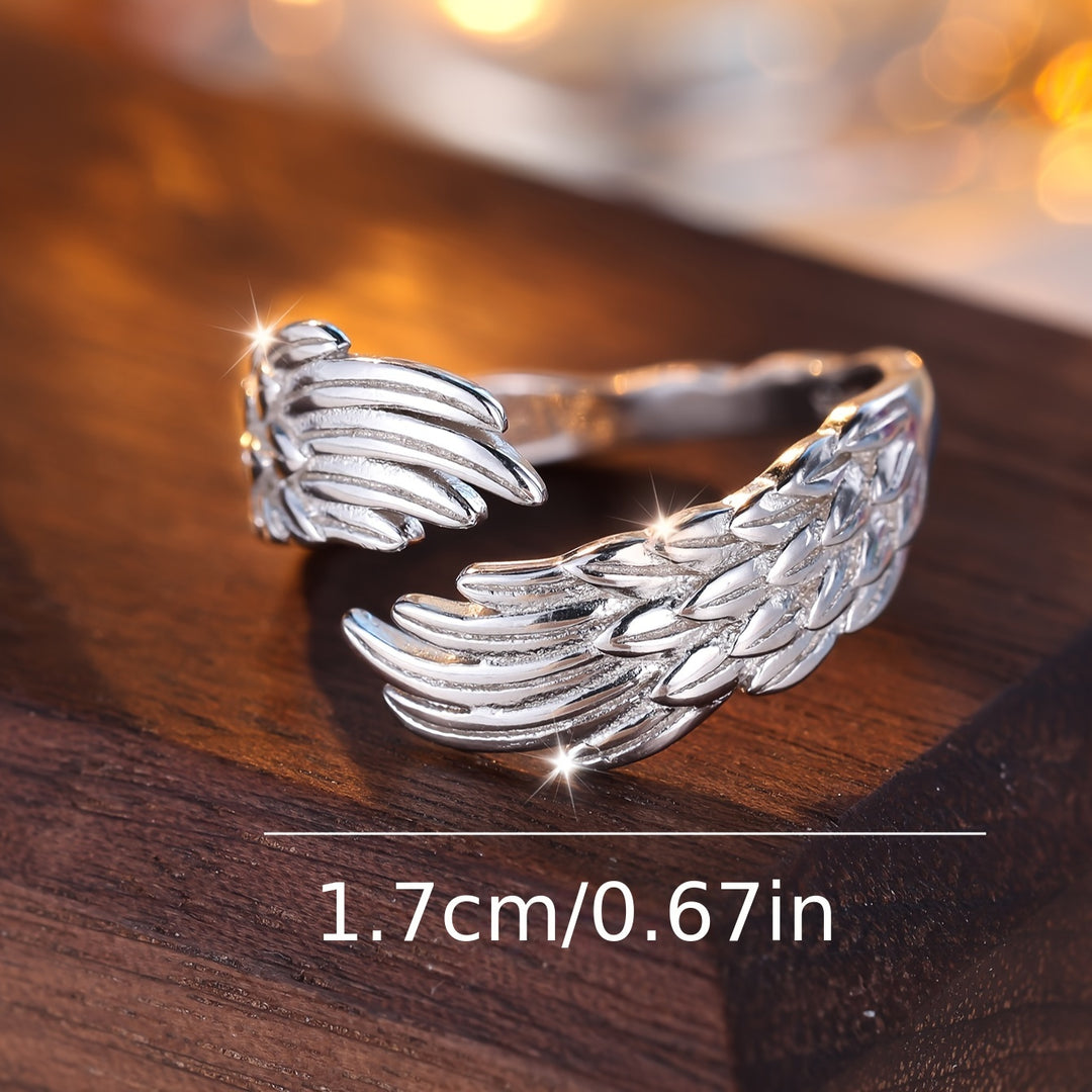 Unique Angel Wing Open Ring