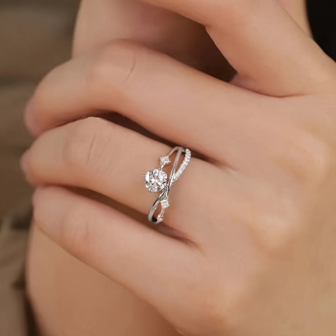 Stylish Adjustable Zirconia Ring
