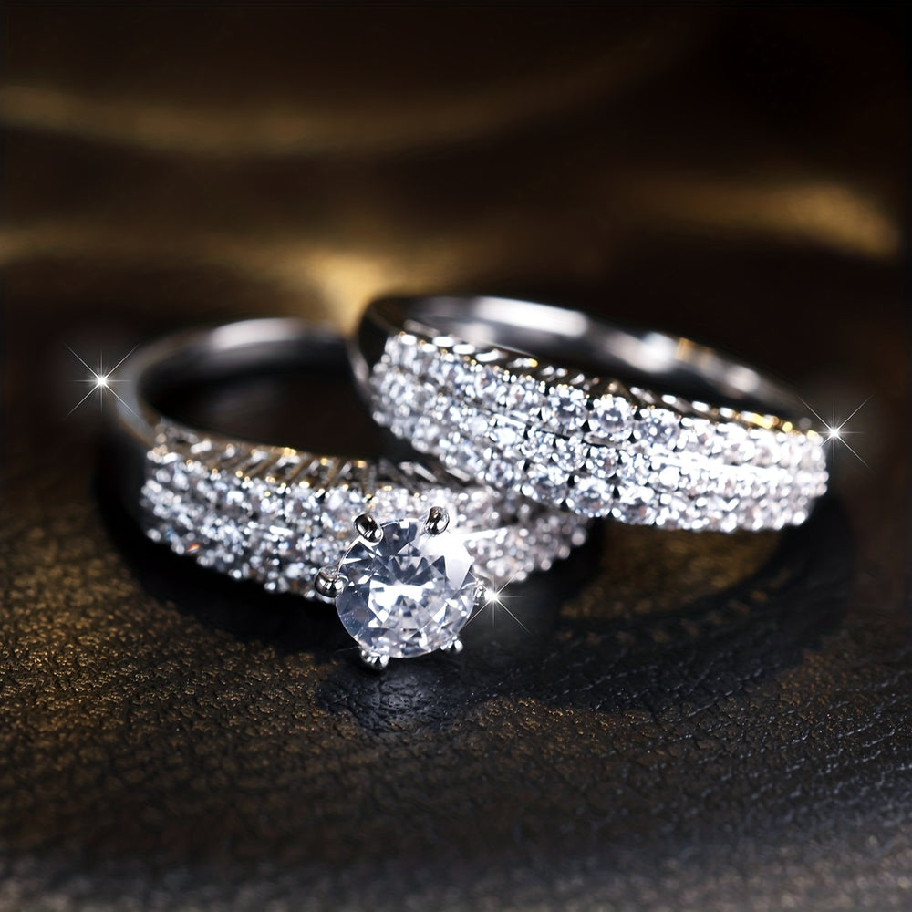Minimalist White Zirconia Ring Set