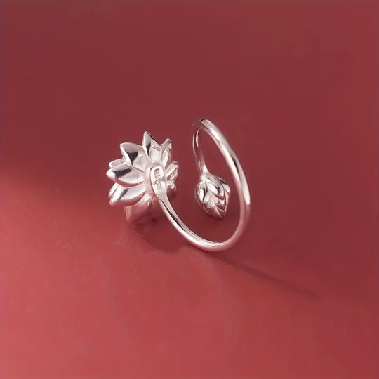 Adjustable Lotus Flower Ring