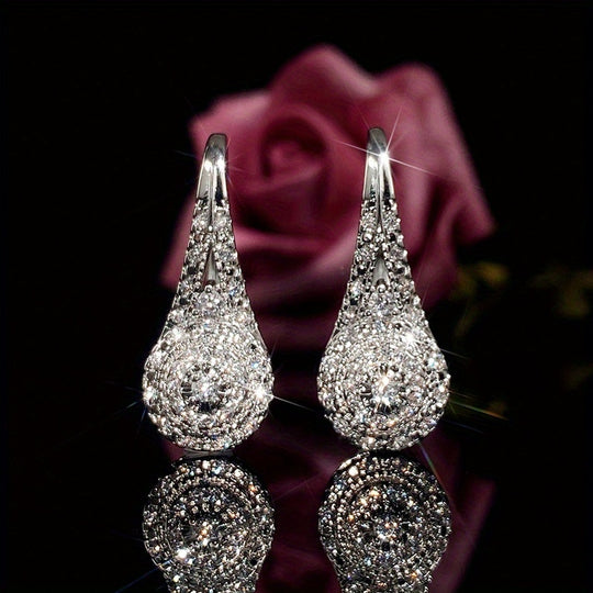 Elegant Cubic Zirconia Drop Earrings