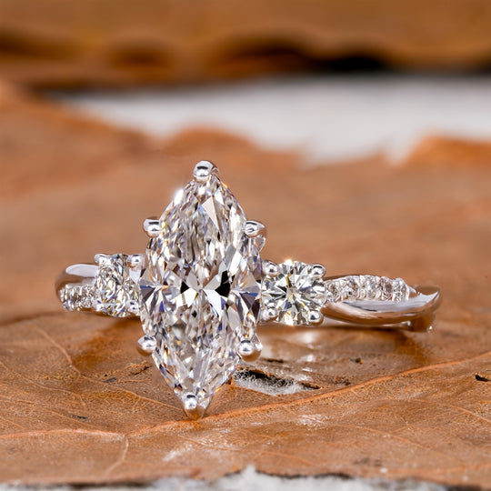 Elegant Marquise Cut Cubic Zirconia Ring