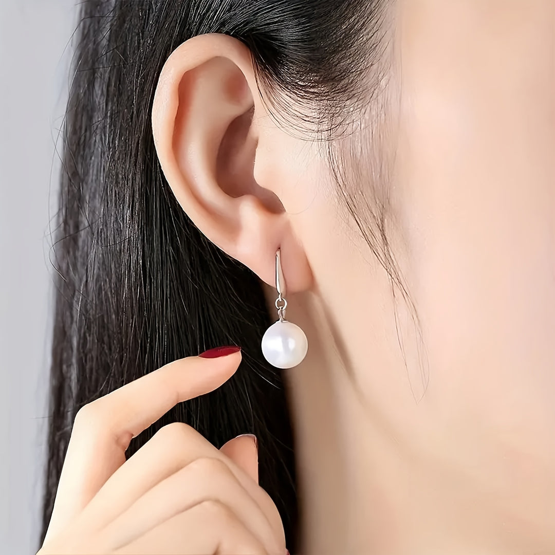 Beautiful White Imitation Pearl Earrings
