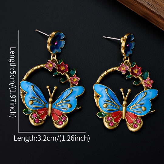 Classic Butterfly Enamel Earrings