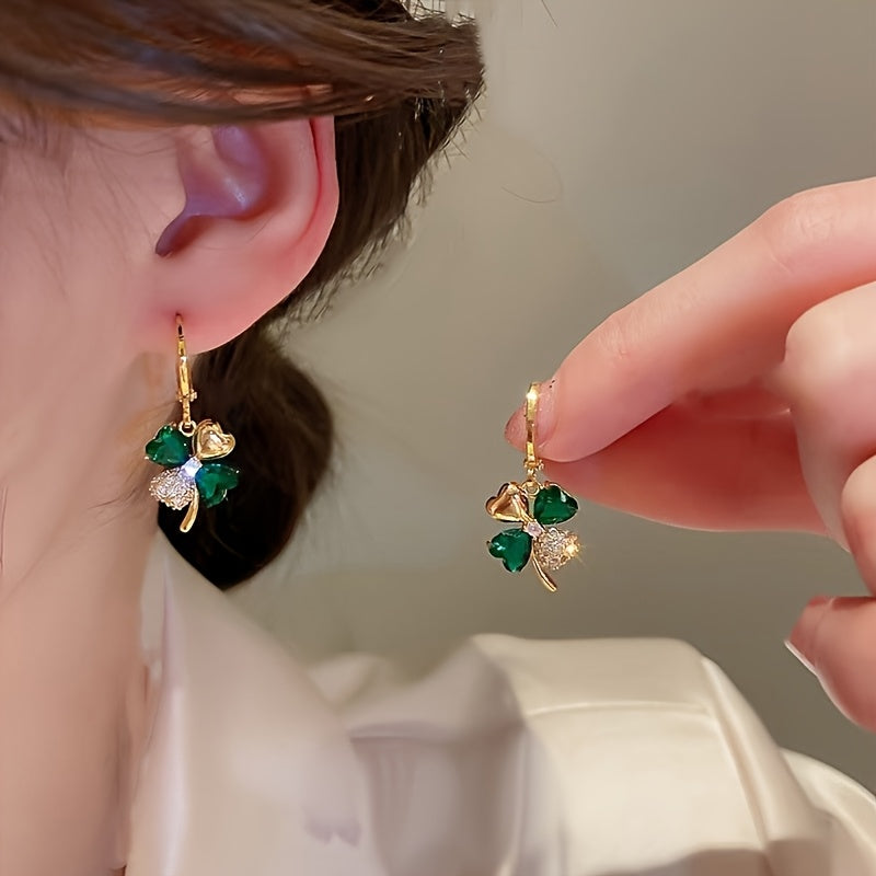 Elegant Four-Leaf Clover Earrings