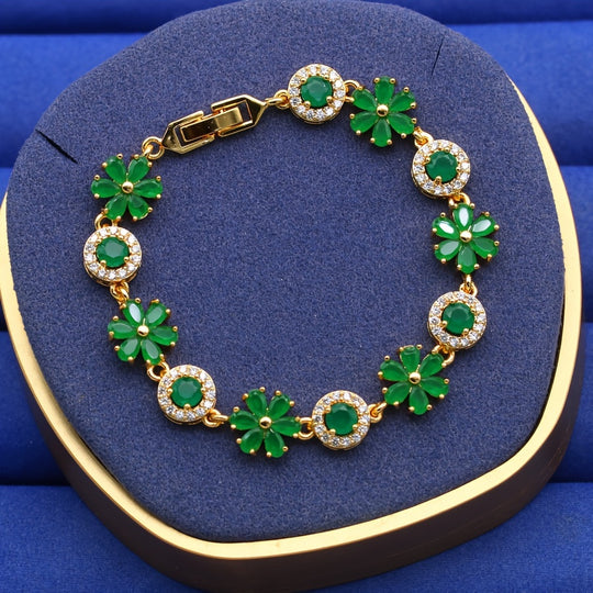 Elegant Flower Link Chain Bracelet