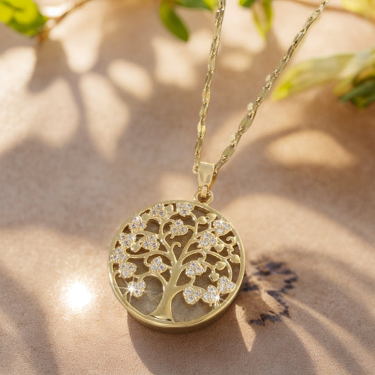 Tree of Life Zirconia Pendant Necklace