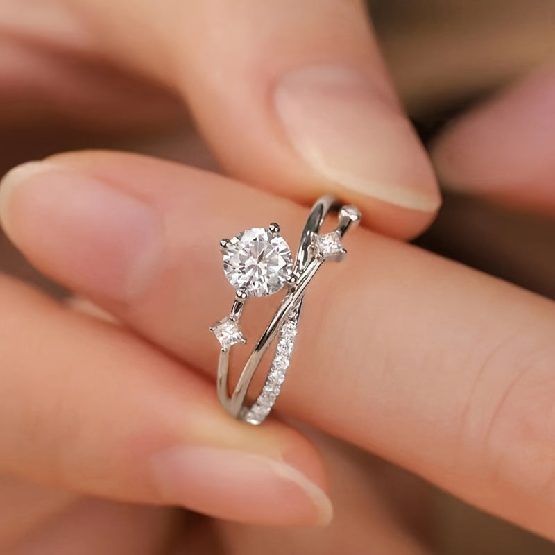 Stylish Adjustable Zirconia Ring