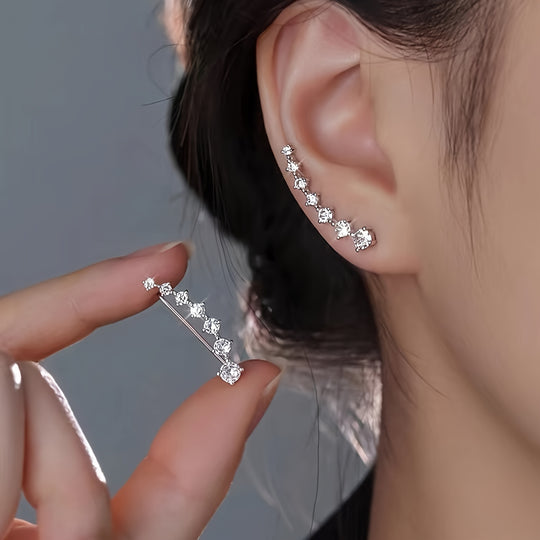 Stylish Seven Stone Design Earrings