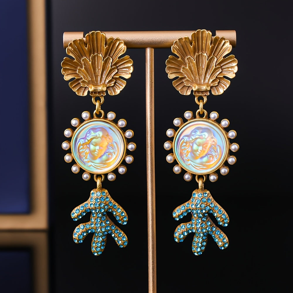 Trendy Shell & Cactus Earrings