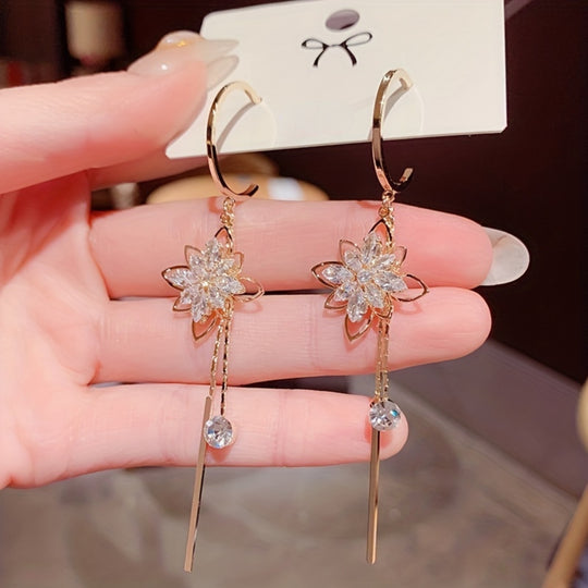 Elegant Floral Dangle Earrings
