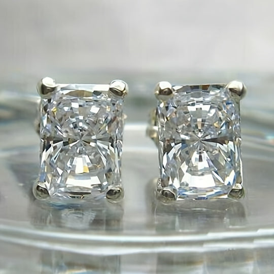 Elegant Square-Cut Zirconia Earrings