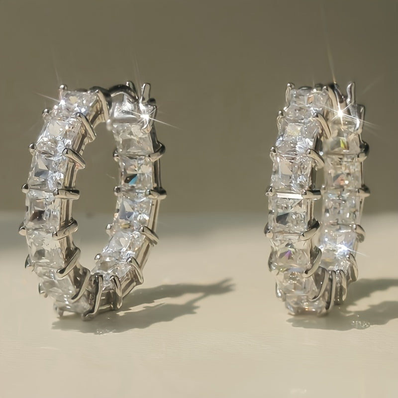 Elegant Women’s Sparkling Square Jewelry