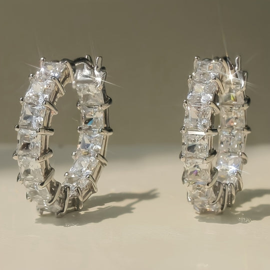 Elegant Women’s Sparkling Square Jewelry