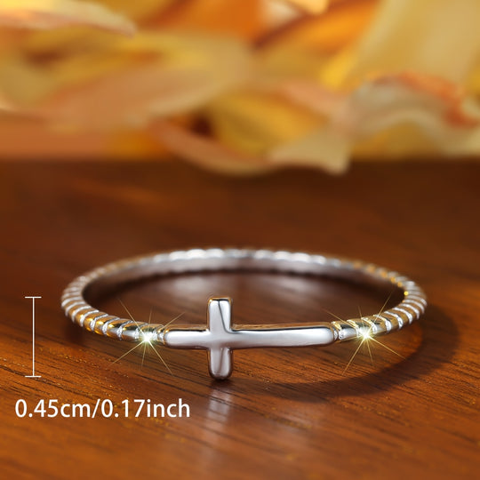 Minimalist Cross Ring