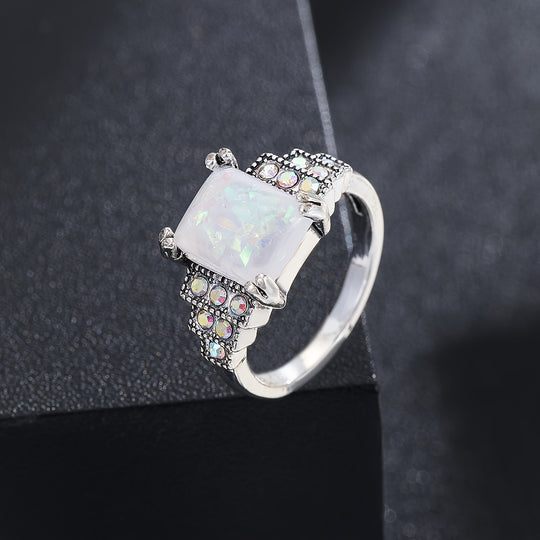 Sleek Classic Inlaid Gem Ring