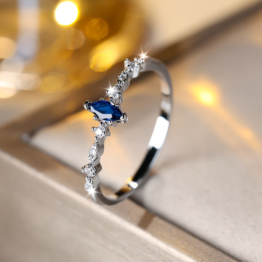 Elegant Blue Zirconia Ring