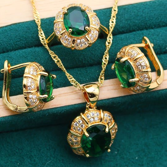 Elegant Multi-Color Cubic Zirconia Set