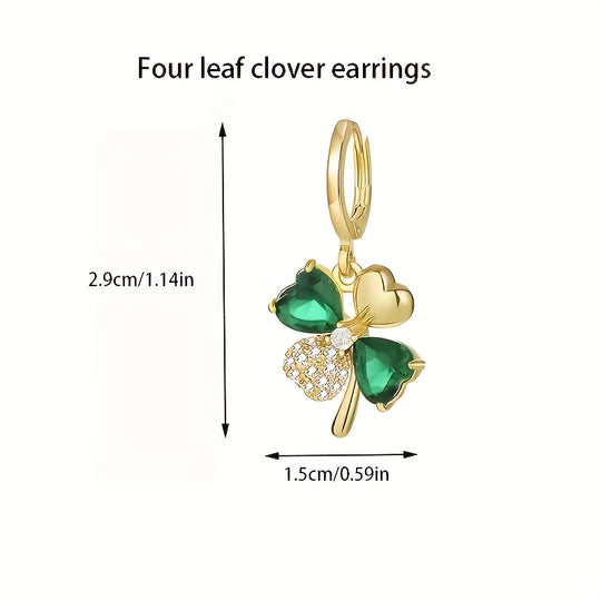 Elegant Four-Leaf Clover Earrings