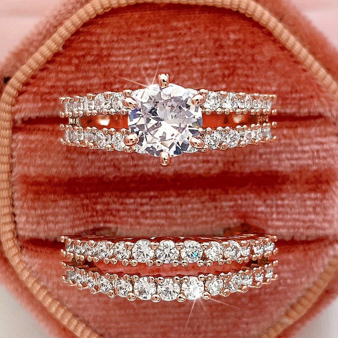 2-Piece Zirconia Engagement Ring
