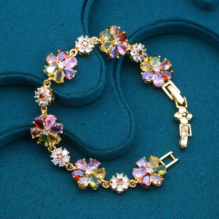 Elegant Timeless Colorful Zirconia Bracelet