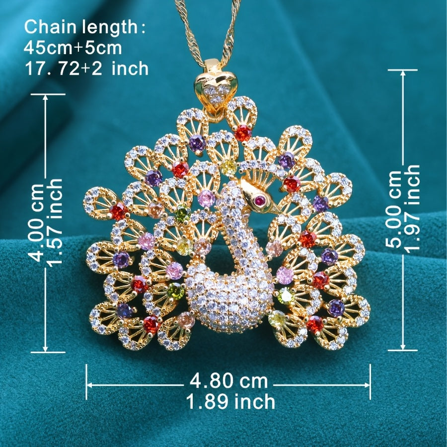 Stylish Peacock-Inspired Pendant Necklace