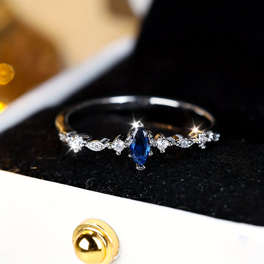 Elegant Blue Zirconia Ring