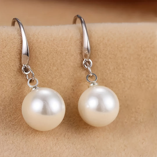 Beautiful White Imitation Pearl Earrings