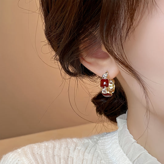 Fashionable Brown Retro Earrings