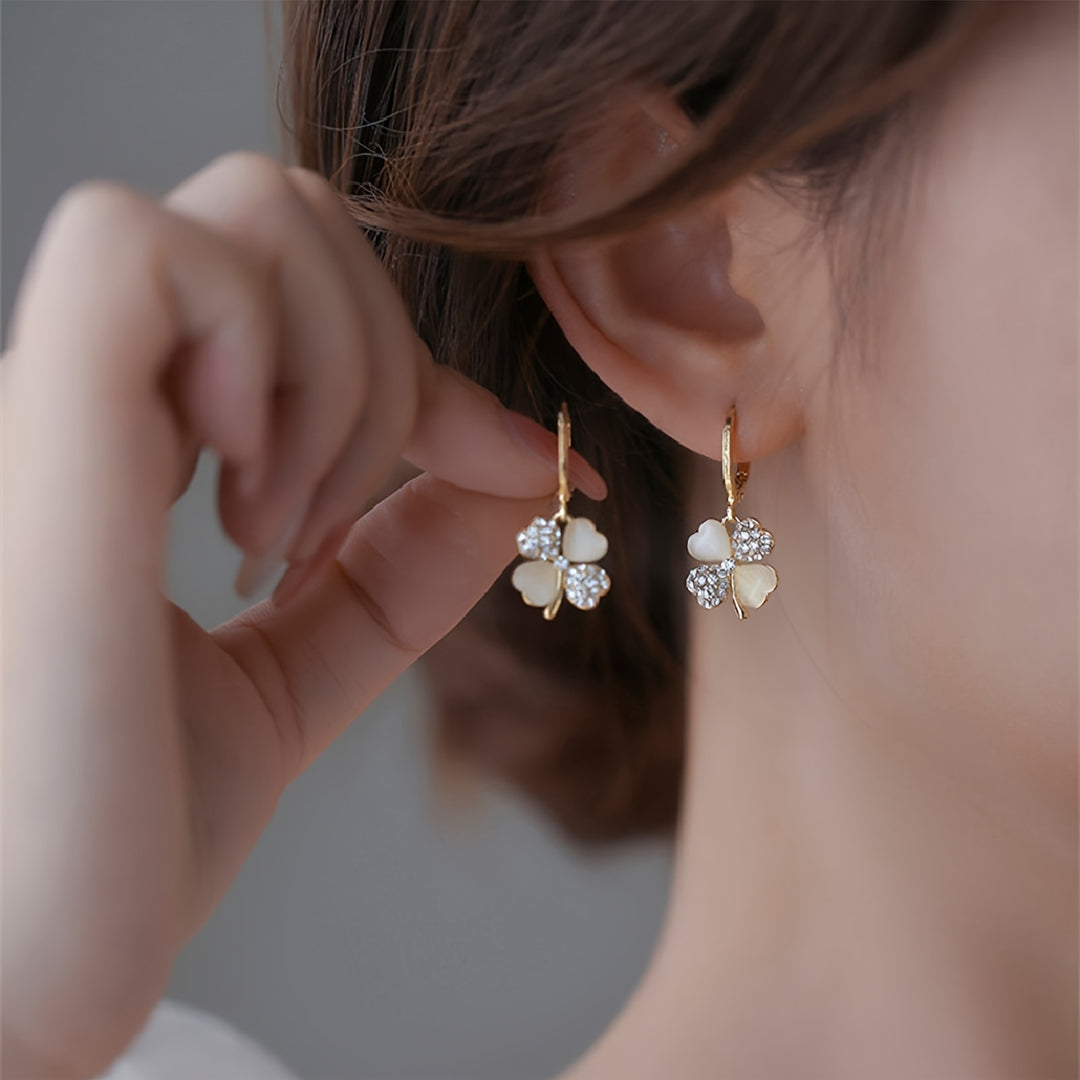 Elegant Four-Leaf Clover Earrings