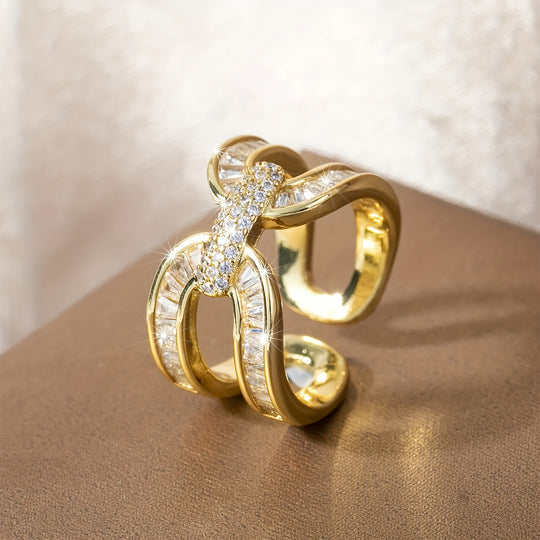 Elegant Cubic Zirconia Open Ring