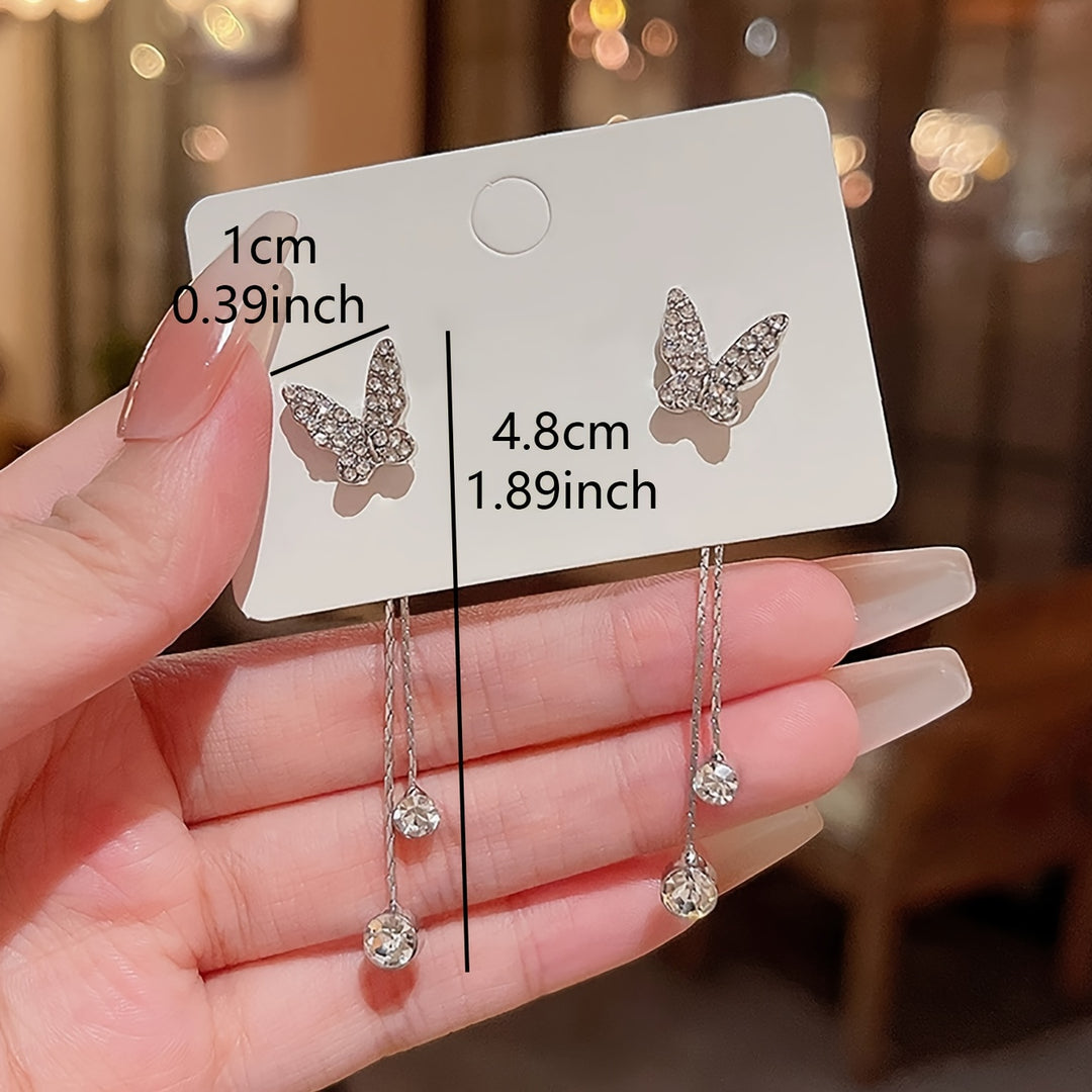 Long Tassel Butterfly Drop Earrings