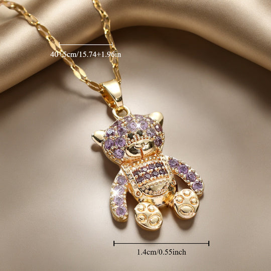 Teddy Bear Pendant Necklace