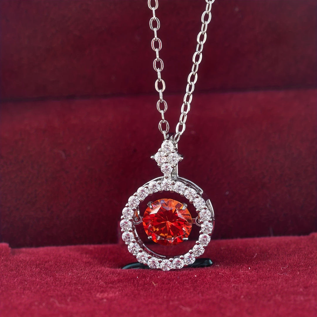 Moissanite Pendant Silver Necklace