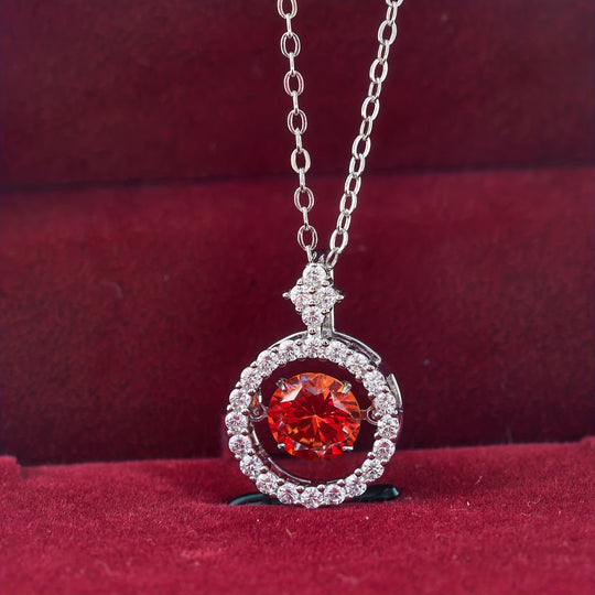 Moissanite Pendant Silver Necklace