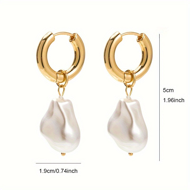Sleek Pearl Drop Earrings