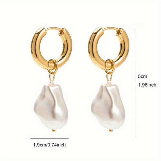 Sleek Pearl Drop Earrings