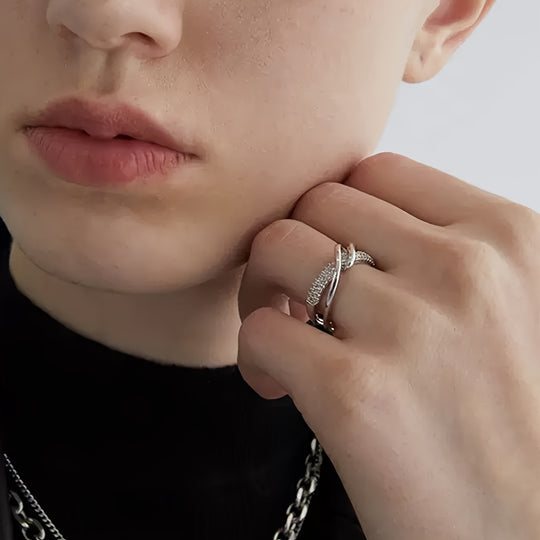 Adjustable Cubic Zirconia Cuff Ring