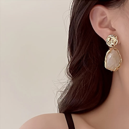 Irregular Geometric Resin Dangle Earrings