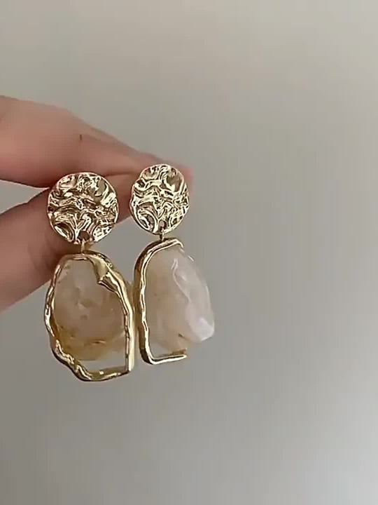 Irregular Geometric Resin Dangle Earrings