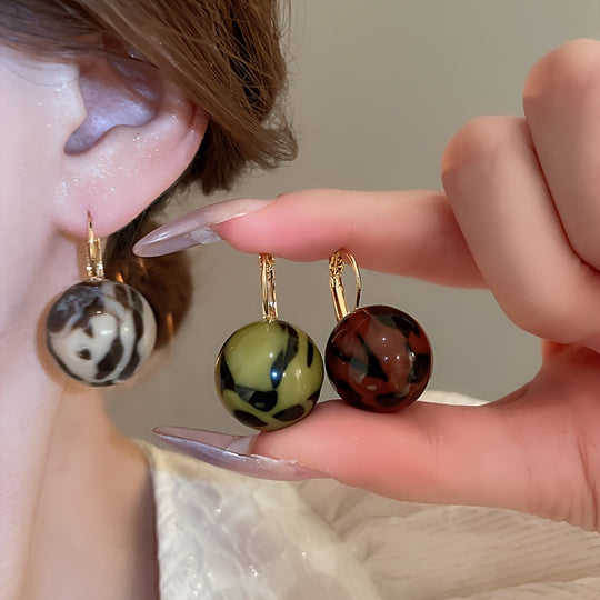 Round Resin Dangle Earrings