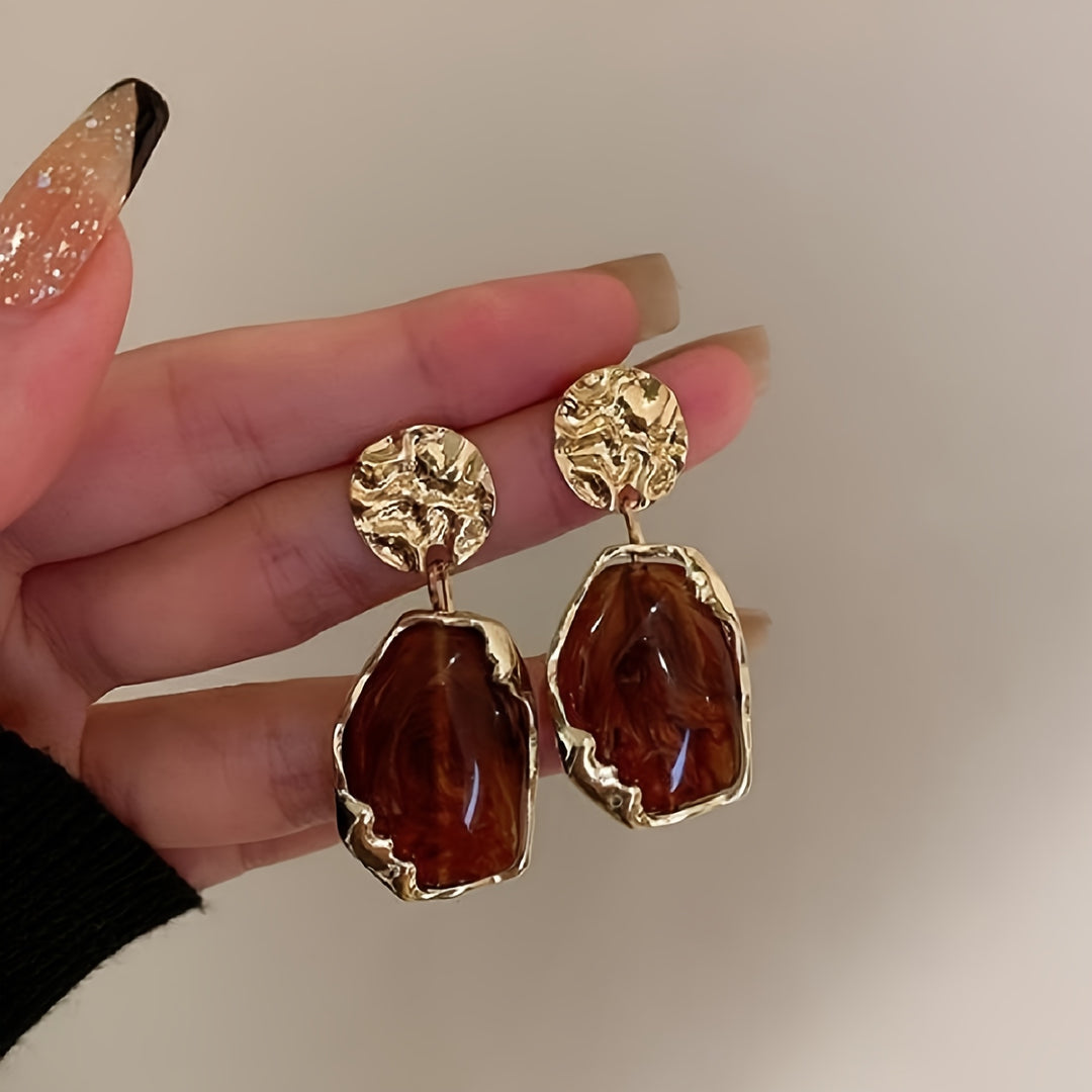 Irregular Geometric Resin Dangle Earrings