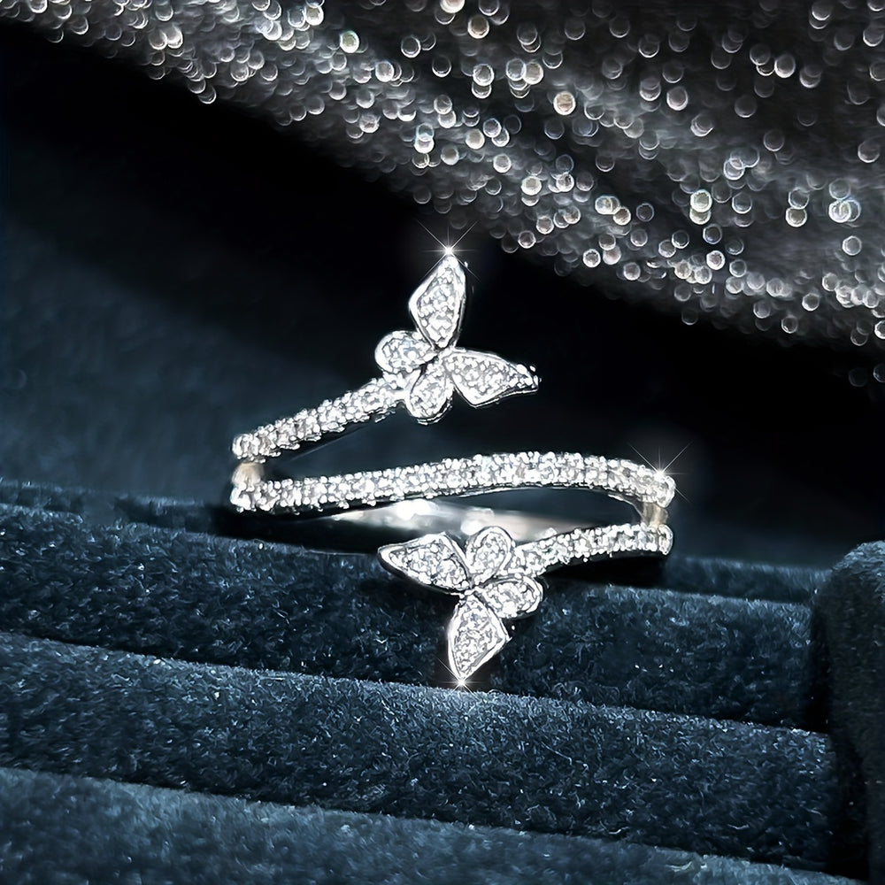 Simple Butterfly Zirconia Ring