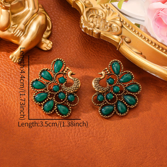 Elegant Peacock Stud Earrings