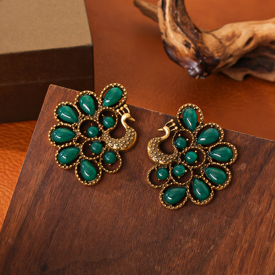 Elegant Peacock Stud Earrings